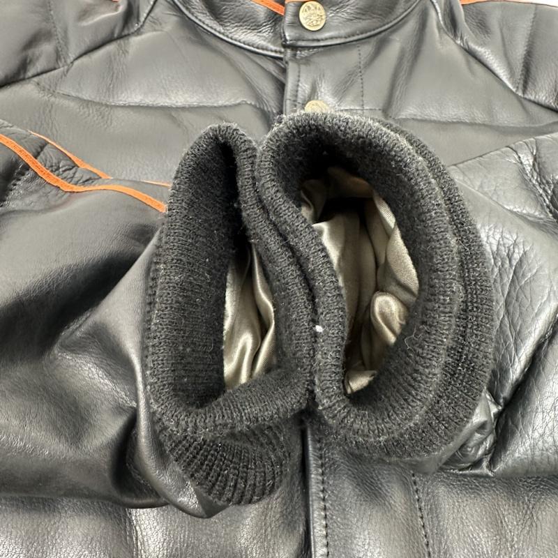 テンダーロイン TENDERLOIN ジャケット、上着 レザージャケット 07AW 袖ライン レーシング レザー ダウン ジャケット T-RACINGLEATHER S 黒 / ブラック / black メンズ USED 古着 中古 50130834