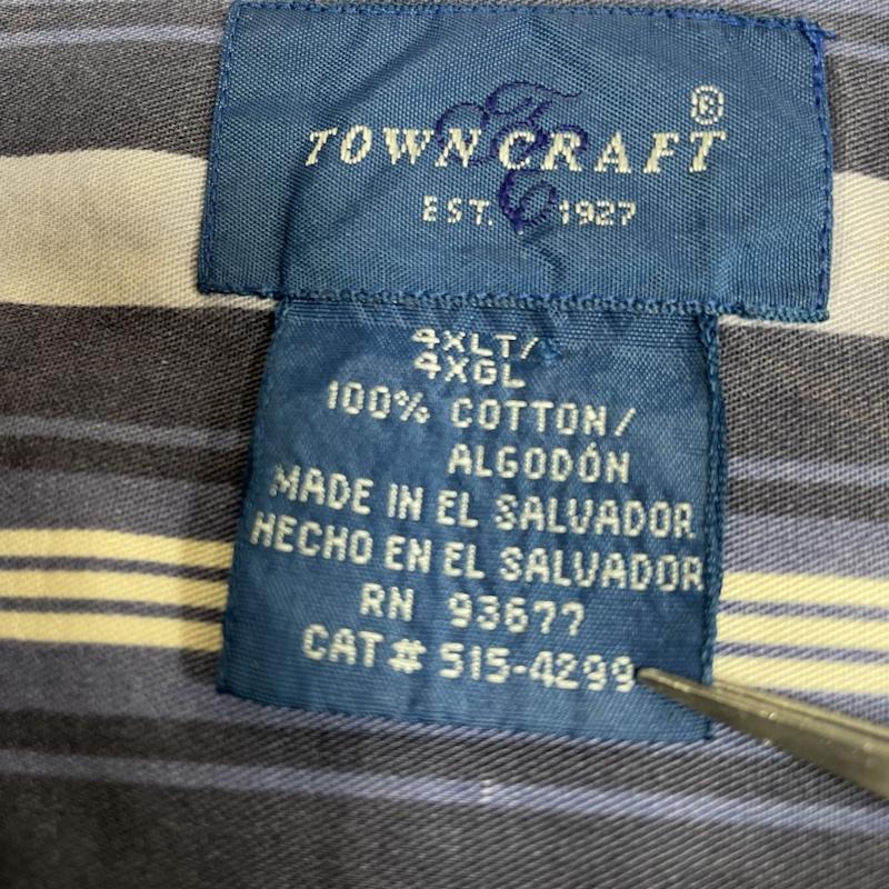 タウンクラフト TOWNCRAFT シャツ、ブラウス 長袖 長袖 ストライプ シャツ ブラウス ボタン 大きめ ビッグシルエット サイズ4XL - ストライプ 青 / ブルー / blue メンズ USED 古着 中古 50130840