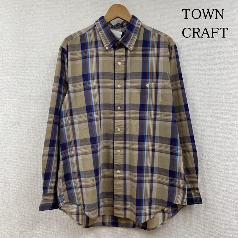 タウンクラフト TOWNCRAFT シャツ、ブラウス 長袖 90s ヴィンテージ 長袖 チェック シャツ ブラウス ボタンダウン L チェック マルチカラー / マルチカラー / multicolor メンズ USED 古着 中古 50130841