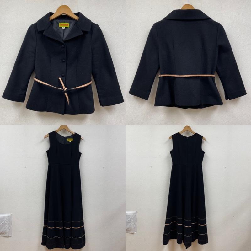 ホコモモラ Jocomomola セットアップ セットアップ フォーマル ワンピース 結婚式 ドレス 礼服 ワンピース 上下セット ツーピース セットアップ 40 ボーダー柄 黒 / ブラック / black レディース USED 古着 中古 50130883