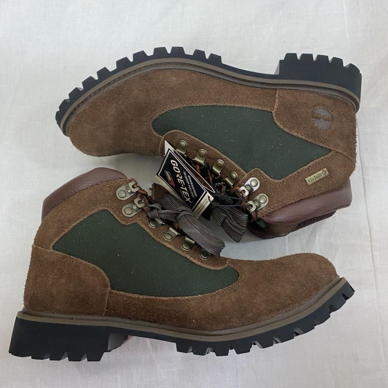 ティンバーランド Timberland ブーツ ショートブーツ The Apartment VIBRAM MID LACE GTX BOOT dark brown full grain US9/27cm US：9 ロゴ、文字 ダークブラウン / ダークブラウン / X 緑 / グリーン / green レディース USED 古着 中古 50131054