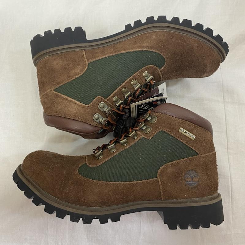 ティンバーランド Timberland ブーツ ショートブーツ The Apartment VIBRAM MID LACE GTX BOOT dark brown full grain US9/27cm US：9 ロゴ、文字 ダークブラウン / ダークブラウン / X 緑 / グリーン / green レディース USED 古着 中古 50131054