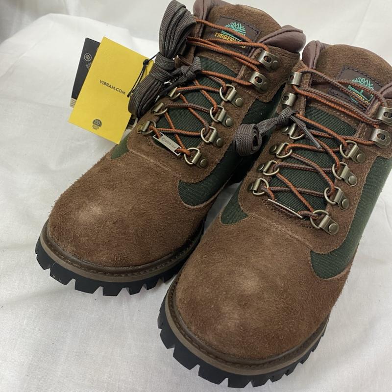 ティンバーランド Timberland ブーツ ショートブーツ The Apartment VIBRAM MID LACE GTX BOOT dark brown full grain US9/27cm US：9 ロゴ、文字 ダークブラウン / ダークブラウン / X 緑 / グリーン / green レディース USED 古着 中古 50131054