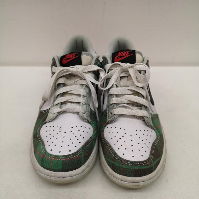 ナイキ NIKE スニーカー スニーカー GS DUNK LOW PLAID ダンク ロー プレイド DV8919-100 24.5cm 白 / ホワイト / white X 赤 / レッド / red X 緑 / グリーン / green レディース USED 古着 中古 50131064