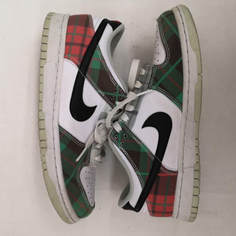 ナイキ NIKE スニーカー スニーカー GS DUNK LOW PLAID ダンク ロー プレイド DV8919-100 24.5cm 白 / ホワイト / white X 赤 / レッド / red X 緑 / グリーン / green レディース USED 古着 中古 50131064