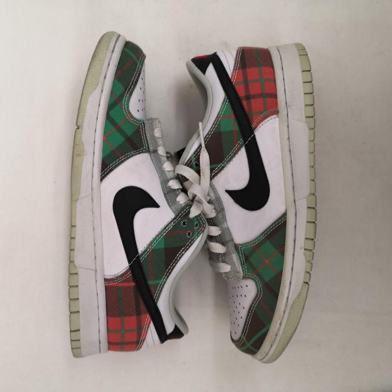 ナイキ NIKE スニーカー スニーカー GS DUNK LOW PLAID ダンク ロー プレイド DV8919-100 24.5cm 白 / ホワイト / white X 赤 / レッド / red X 緑 / グリーン / green レディース USED 古着 中古 50131064