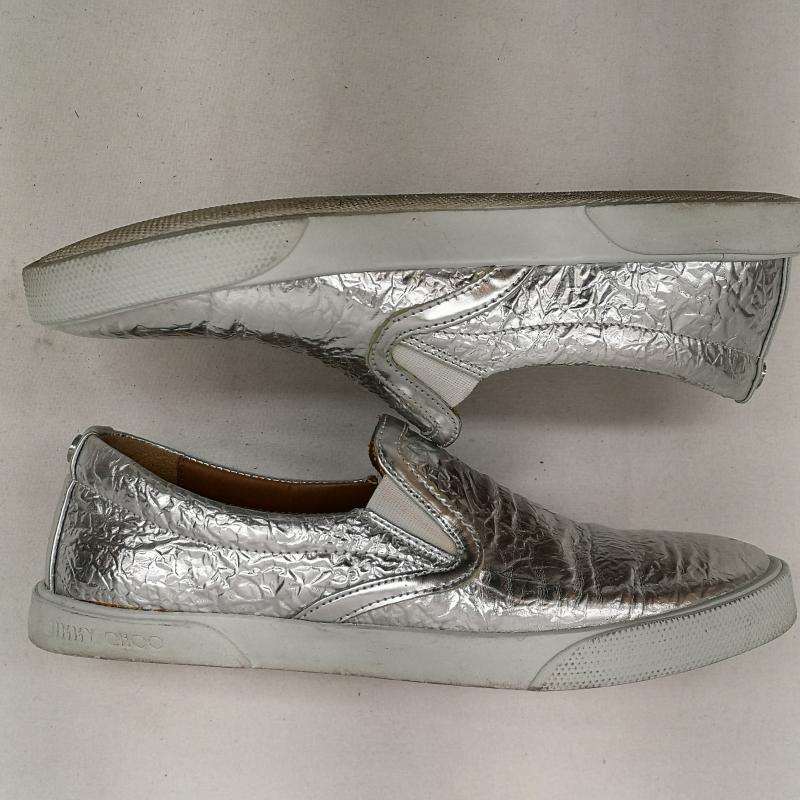 ジミーチュウ JIMMY CHOO スリッポン スリッポン メタリック シルバー スリッポン スニーカー 35 1/2 22.5cm 銀 / シルバー / silver color レディース USED 古着 中古 50131065