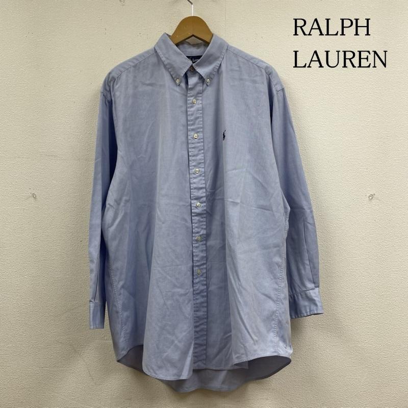 ラルフローレン RALPHLAUREN シャツ、ブラウス 長袖 90s YARMOUTH ボタンダウン 長袖 シャツ 刺繍 ロゴ ヤーマス サイズ16 1/2 - ロゴ、文字 X 刺繍 X ワンポイント 水色 / ライトブルー / メンズ USED 古着 中古 50131070