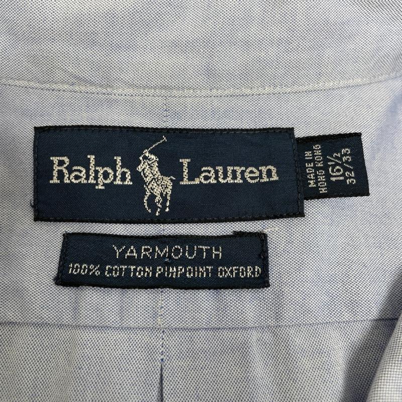 ラルフローレン RALPHLAUREN シャツ、ブラウス 長袖 90s YARMOUTH ボタンダウン 長袖 シャツ 刺繍 ロゴ ヤーマス サイズ16 1/2 - ロゴ、文字 X 刺繍 X ワンポイント 水色 / ライトブルー / メンズ USED 古着 中古 50131070