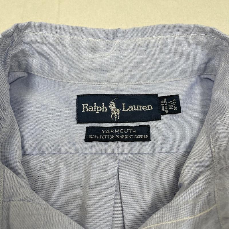 ラルフローレン RALPHLAUREN シャツ、ブラウス 長袖 90s YARMOUTH ボタンダウン 長袖 シャツ 刺繍 ロゴ ヤーマス サイズ16 1/2 - ロゴ、文字 X 刺繍 X ワンポイント 水色 / ライトブルー / メンズ USED 古着 中古 50131070