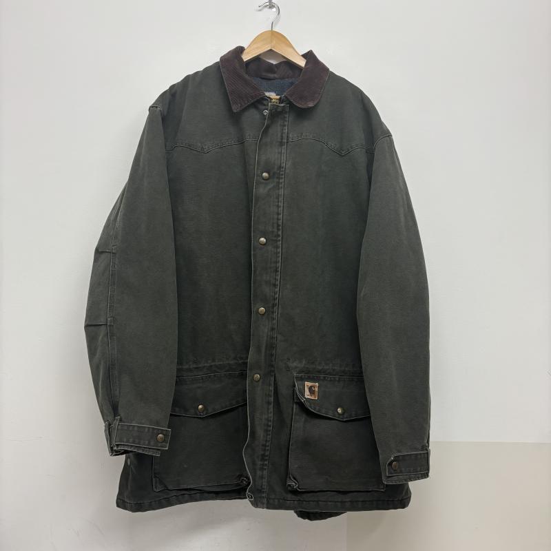 カーハート Carhartt コート コート一般 ダック ワークジャケット 襟コーデュロイ レザーロゴ 00 s C52MOS ブランケット 裏地 XL メンズ USED 古着 中古 50131182