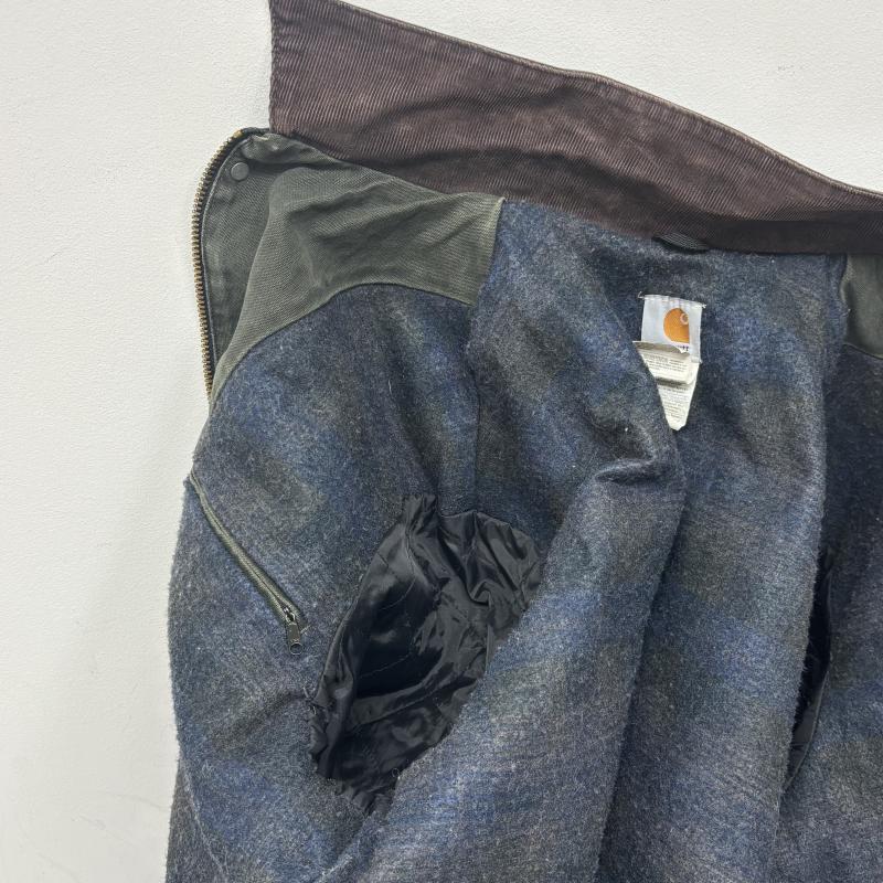 カーハート Carhartt コート コート一般 ダック ワークジャケット 襟コーデュロイ レザーロゴ 00 s C52MOS ブランケット 裏地 XL メンズ USED 古着 中古 50131182