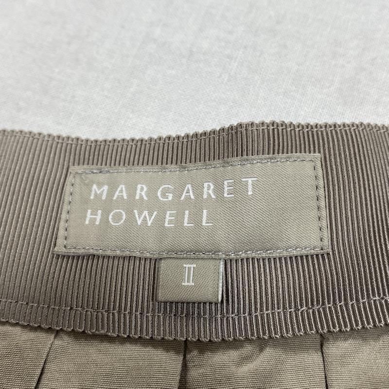 マーガレットハウエル MARGARET HOWELL スカート ひざ丈スカート コットン シルク プリーツ スカート 578-132408 2 無地 グレージュ / グレージュ / レディース USED 古着 中古 50131210