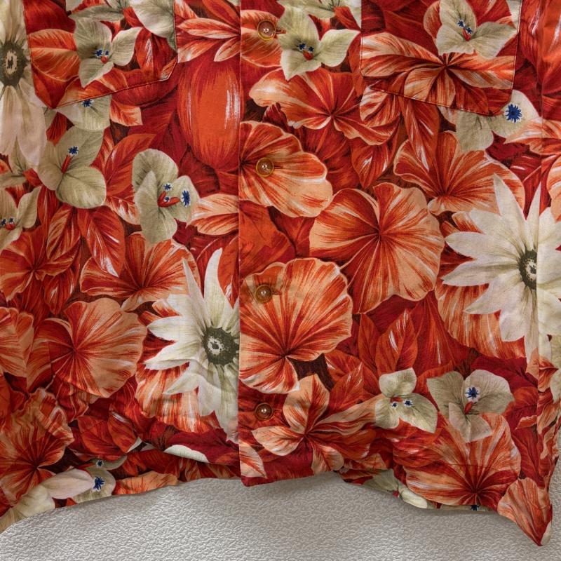 ニコルクラブフォーメン NICOLE CLUB FOR MEN シャツ、ブラウス 半袖 日本製 レーヨン 花柄 オープンカラー 半袖 アロハシャツ 赤 レッド - 赤 / レッド / red メンズ USED 古着 中古 50131233