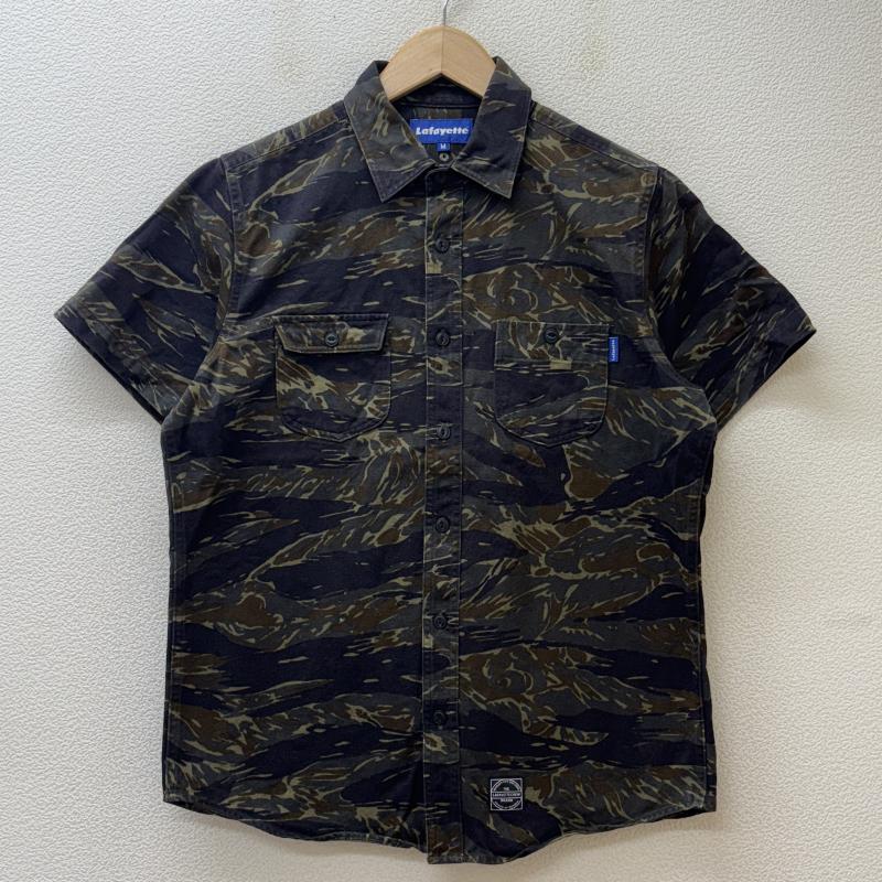 ラファイエット Lafayette シャツ、ブラウス 半袖 LFT13SS14 タイガーカモフラ 迷彩柄 猫目ボタン 半袖 ワーク シャツ M メンズ USED 古着 中古 50131246