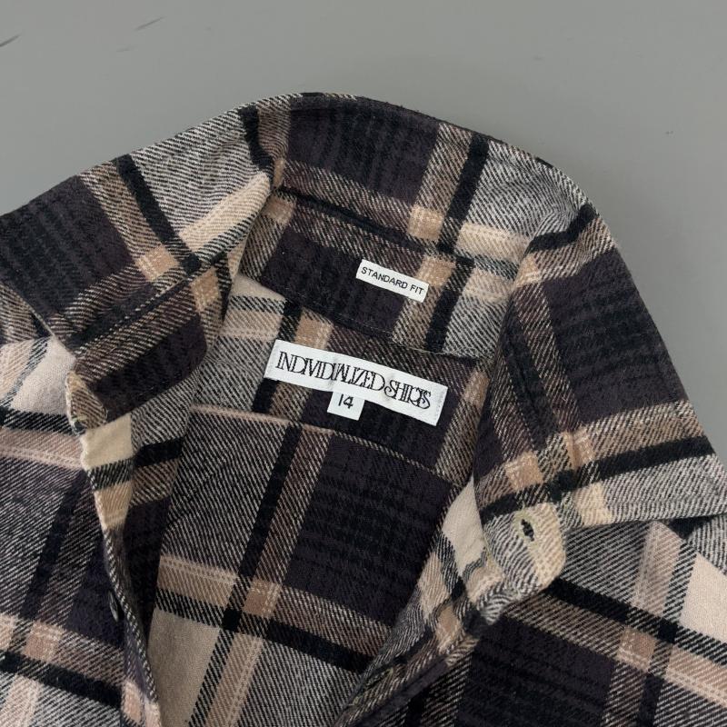 インディビジュアライズドシャツ INDIVIDUALIZED SHIRTS シャツ、ブラウス 半袖 USA製 チェック柄 コットン フランネル 半袖 シャツ - メンズ USED 古着 中古 50131252