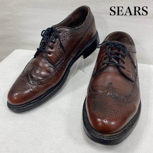 シアーズ SEARS 革靴 革靴 ウィングチップ レザー シューズ レースアップ ヴィンテージ 74127 US：8.5 茶 / ブラウン / brown メンズ USED 古着 中古 50131262