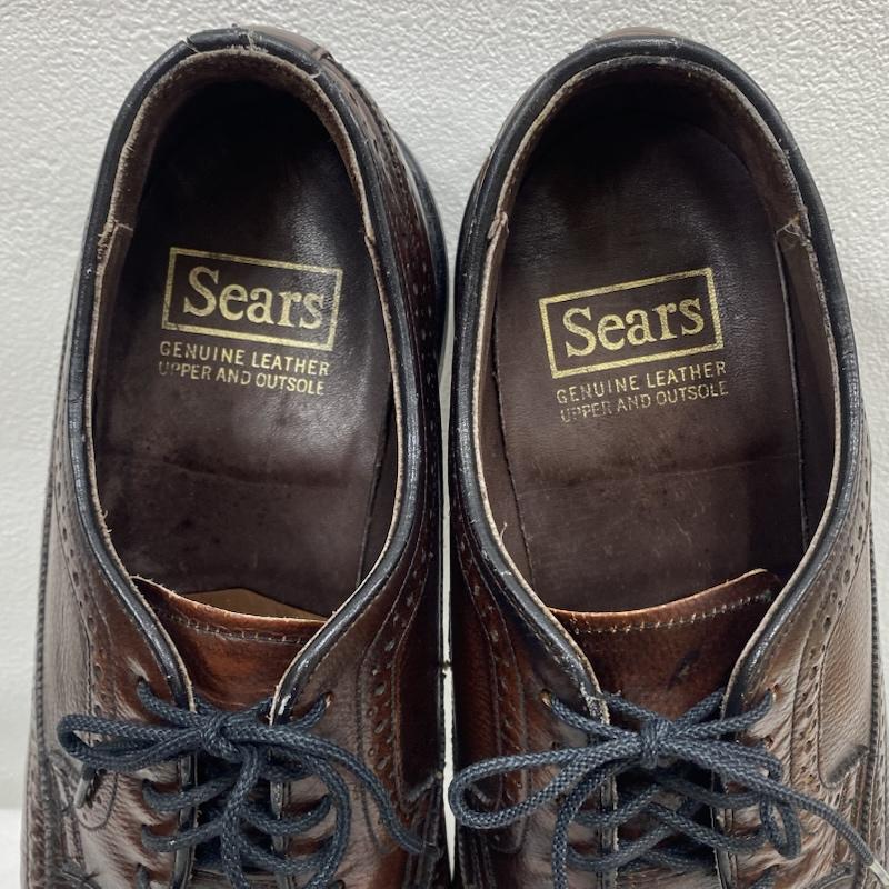 シアーズ SEARS 革靴 革靴 ウィングチップ レザー シューズ レースアップ ヴィンテージ 74127 US：8.5 茶 / ブラウン / brown メンズ USED 古着 中古 50131262