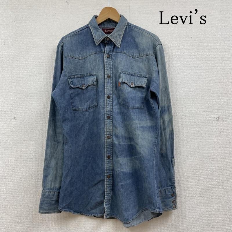 リーバイス Levi s シャツ、ブラウス 長袖 90s デニム ウエスタン シャツ 長袖 スナップボタン スモールe オレンジタブ M 無地 インディゴ / インディゴ / Indigo メンズ USED 古着 中古 50131274