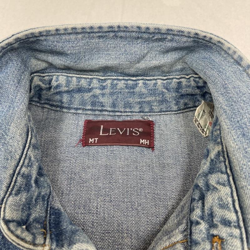 リーバイス Levi s シャツ、ブラウス 長袖 90s デニム ウエスタン シャツ 長袖 スナップボタン スモールe オレンジタブ M 無地 インディゴ / インディゴ / Indigo メンズ USED 古着 中古 50131274