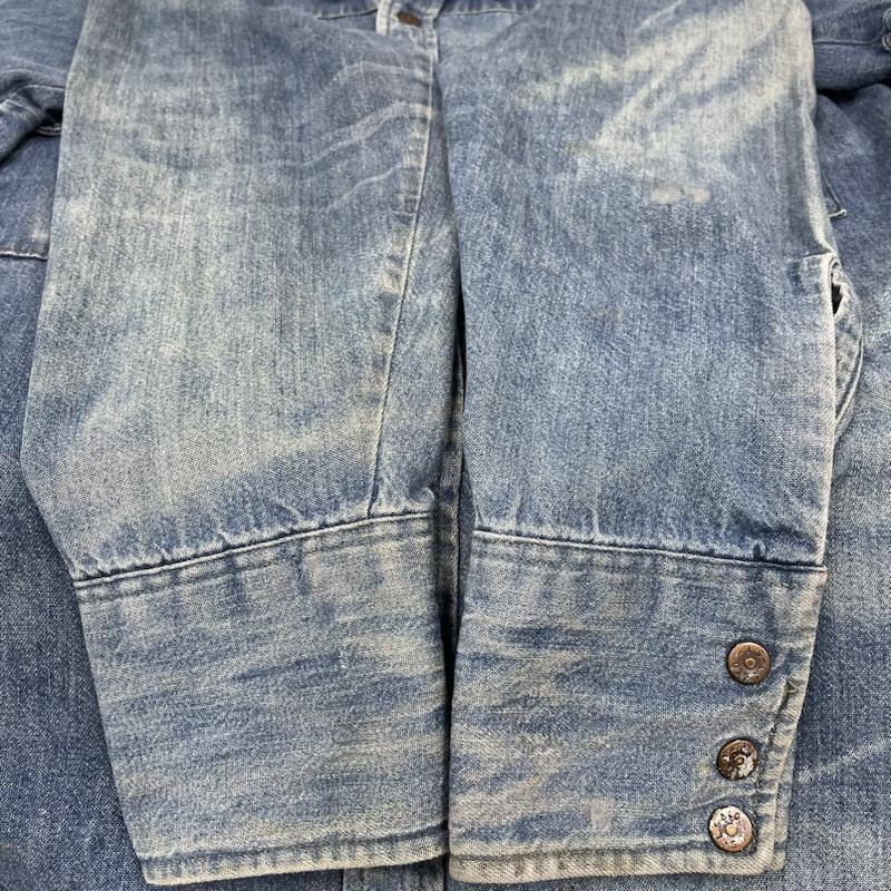 リーバイス Levi s シャツ、ブラウス 長袖 90s デニム ウエスタン シャツ 長袖 スナップボタン スモールe オレンジタブ M 無地 インディゴ / インディゴ / Indigo メンズ USED 古着 中古 50131274