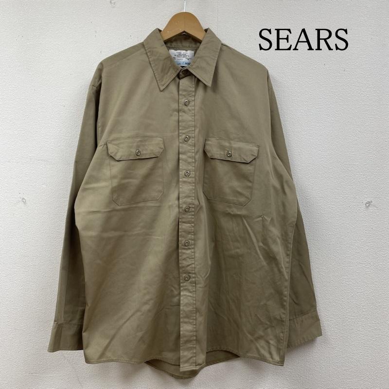シアーズ SEARS シャツ、ブラウス 長袖 ビンテージ 80s feldmaster 無地 長袖 ワーク シャツ ボタン USA製 XL 無地 ベージュ / ベージュ / beige メンズ USED 古着 中古 50131297