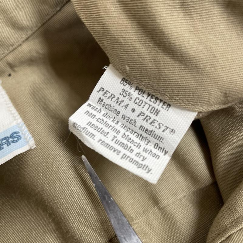 シアーズ SEARS シャツ、ブラウス 長袖 ビンテージ 80s feldmaster 無地 長袖 ワーク シャツ ボタン USA製 XL 無地 ベージュ / ベージュ / beige メンズ USED 古着 中古 50131297