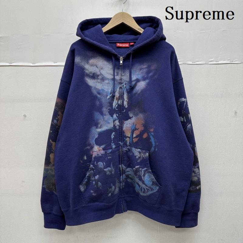シュプリーム Supreme パーカー 長袖 24AW Frank Frazetta Zip Up Hooded Sweatshirt プリント ジップ パーカー XL 紫 / パープル / purple メンズ USED 古着 中古 50131336