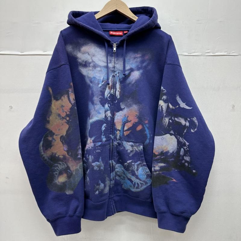 シュプリーム Supreme パーカー 長袖 24AW Frank Frazetta Zip Up Hooded Sweatshirt プリント ジップ パーカー XL 紫 / パープル / purple メンズ USED 古着 中古 50131336