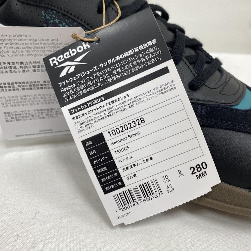 リーボック Reebok スニーカー スニーカー HAMMER STREET ハマーストリート 100202328 28.0cm ロゴ、文字 X プリント X 刺繍 黒 / ブラック / black X 白 / ホワイト / white X 水色 / ライトブルー / メンズ USED 古着 中古 50131362