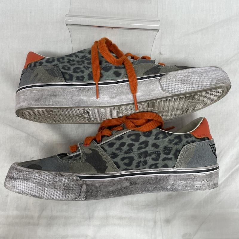 ディーゼル DIESEL スニーカー スニーカー S-FLIP LOW ダメージ加工 ローカット KHK 27.0cm カーキ / カーキ / khaki メンズ USED 古着 中古 50131389