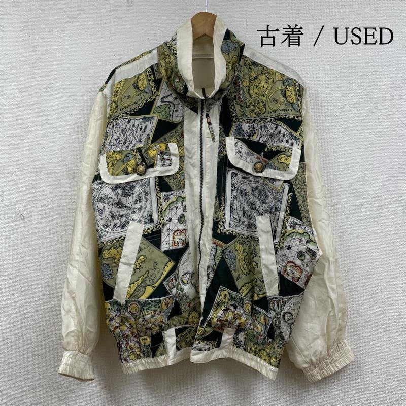 古着 USED ジャケット、上着 ジャンパー、ブルゾン 90s スカーフ柄 地図柄 航海図 シルク デザイン ジャケット ブルゾン フルジップアップ M ロゴ、文字 X  X プリント X 総柄 マルチカラー / マルチカラー / multicolor メンズ USED 古着 中古 50131411