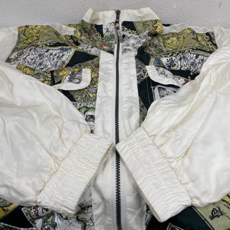 古着 USED ジャケット、上着 ジャンパー、ブルゾン 90s スカーフ柄 地図柄 航海図 シルク デザイン ジャケット ブルゾン フルジップアップ M ロゴ、文字 X  X プリント X 総柄 マルチカラー / マルチカラー / multicolor メンズ USED 古着 中古 50131411