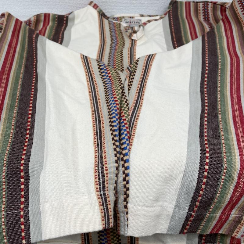 古着 USED カットソー 長袖 BEAT.F.P.G VACATION SHIRTS 被り シャツ 長袖 カットソー プルオーバー ストライプ マルチカラー XL ストライプ マルチカラー / マルチカラー / multicolor メンズ USED 古着 中古 50131423