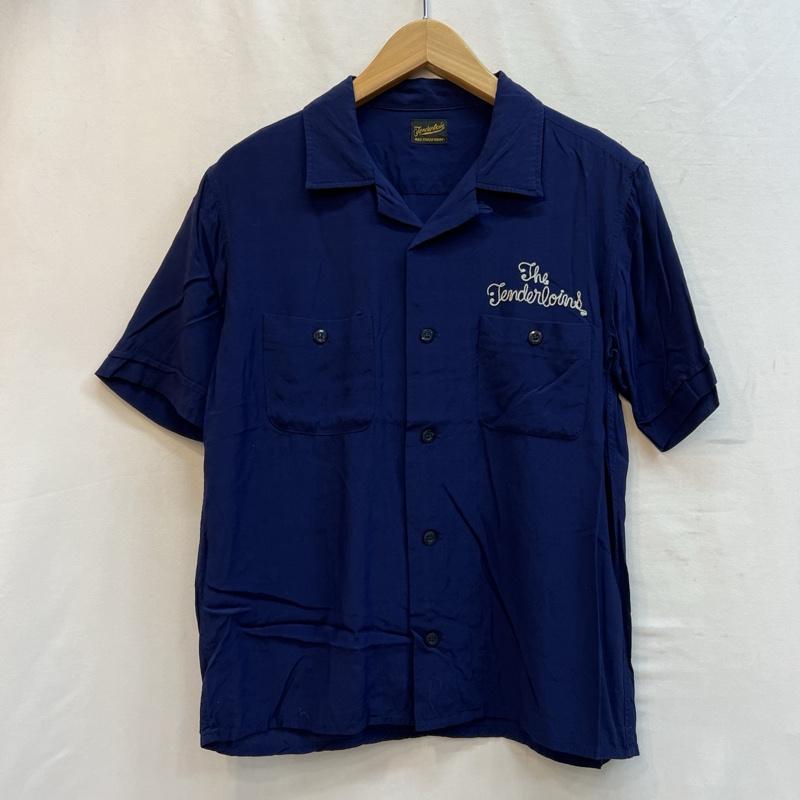 テンダーロイン TENDERLOIN シャツ、ブラウス 半袖 チェーン刺繡 レーヨン オープンカラーシャツ 開襟 XS 紺 / ネイビー / navy メンズ USED 古着 中古 50131490