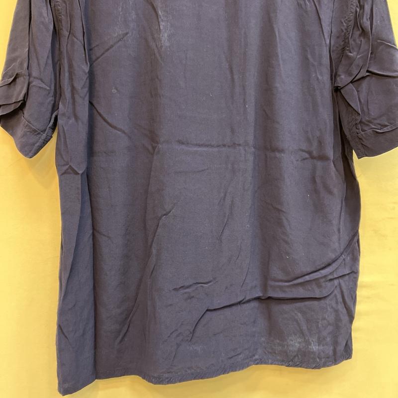 テンダーロイン TENDERLOIN シャツ、ブラウス 半袖 チェーン刺繡 レーヨン オープンカラーシャツ 開襟 XS 紺 / ネイビー / navy メンズ USED 古着 中古 50131490