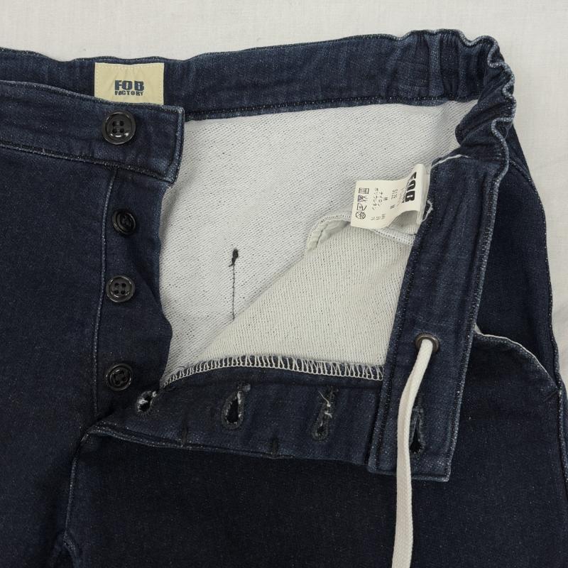 エフオービーファクトリー FOB FACTORY ボトムス ボトムス F0403 RELAX SWEAT PANTS インディゴ デニム スウェット テーパード イージー パンツ M メンズ USED 古着 中古 50131509