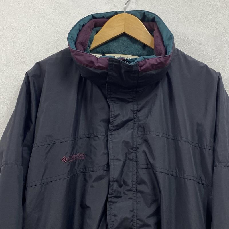 コロンビア Columbia ジャケット、上着 ジャンパー、ブルゾン 90 s 三角タグ 2WAY ナイロンジャケット フリース ライナー ヴィンテージ オールド 3L ワンポイント X ロゴ、文字 X 刺繍 黒 / ブラック / black X 紫 / パープル / purple X 緑 / グリーン / green メンズ USED 古着 中古 50131612