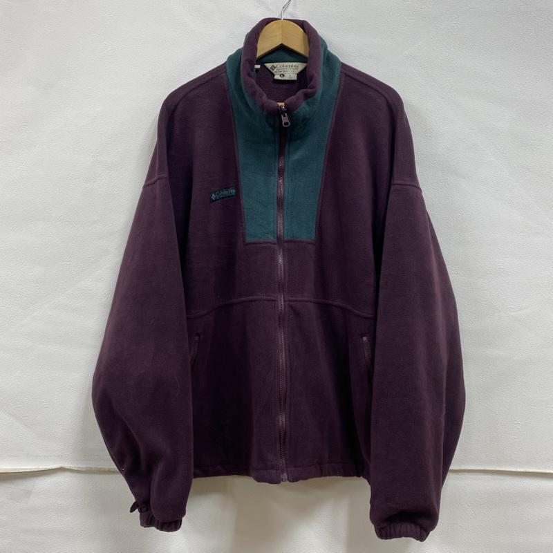コロンビア Columbia ジャケット、上着 ジャンパー、ブルゾン 90 s 三角タグ 2WAY ナイロンジャケット フリース ライナー ヴィンテージ オールド 3L ワンポイント X ロゴ、文字 X 刺繍 黒 / ブラック / black X 紫 / パープル / purple X 緑 / グリーン / green メンズ USED 古着 中古 50131612