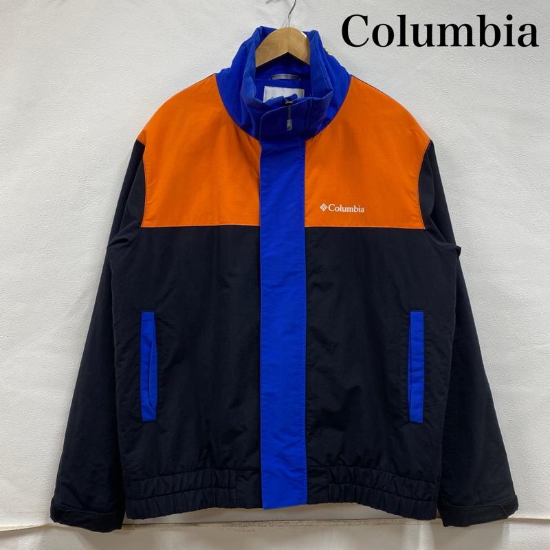 コロンビア Columbia ジャケット、上着 ジャンパー、ブルゾン RYAN STREAM JACKET オムニシールド 中綿 マウンテン ナイロンジャケット PM5725 L ロゴ、文字 黒 / ブラック / black X 青 / ブルー / blue X 橙 / オレンジ / orange メンズ USED 古着 中古 50131638