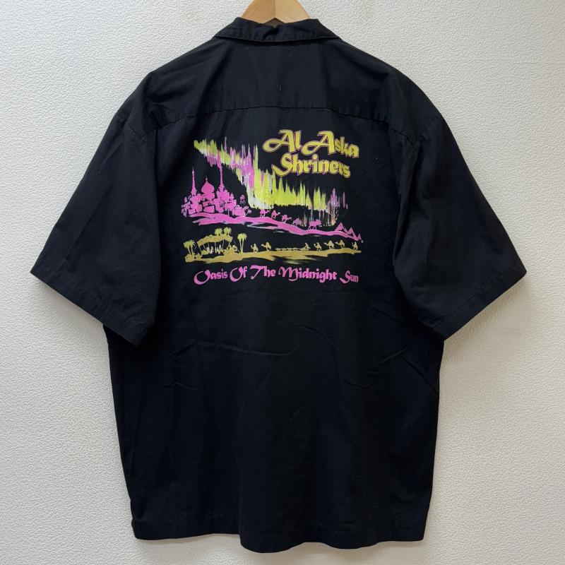 古着 USED シャツ、ブラウス 半袖 PORT AUTHORITY ポートオーソリティ Al Aska Shriners ビッグサイズ オープンカラー ボックス 半袖 シャツ XL 黒 / ブラック / black X えんじ / ワインレッド / dark red メンズ USED 古着 中古 50131704
