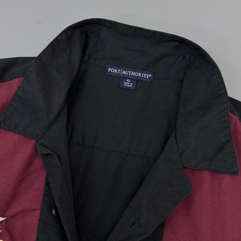 古着 USED シャツ、ブラウス 半袖 PORT AUTHORITY ポートオーソリティ Al Aska Shriners ビッグサイズ オープンカラー ボックス 半袖 シャツ XL 黒 / ブラック / black X えんじ / ワインレッド / dark red メンズ USED 古着 中古 50131704
