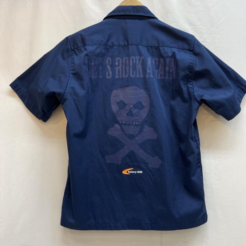 ギャラリー1950 Gallery1950 シャツ、ブラウス 半袖 スカル プリント ワークシャツ M 紺 / ネイビー / navy メンズ USED 古着 中古 50131799