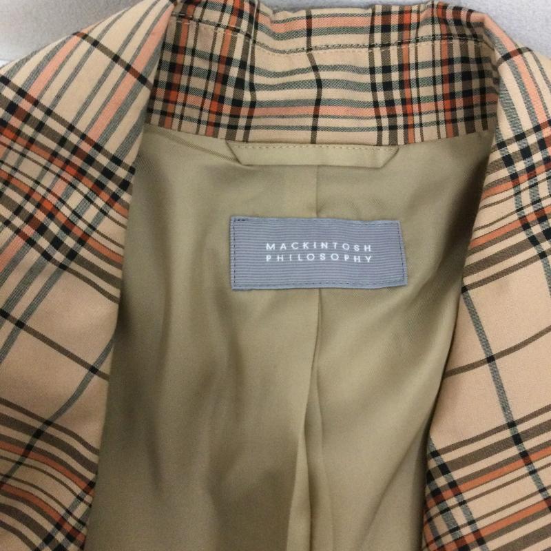 マッキントシュフィロソフィー MACKINTOSH PHILOSOPH コート コート一般 MACKINTOSH PHILOSOPHY コート コットン チェック H9A23-320-40 タイロッケンコート タータンチェック 2 チェック キャメル / キャメル / レディース USED 古着 中古 50131889