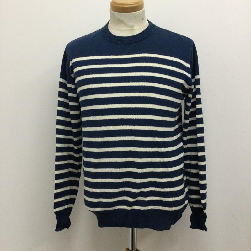 ティーエムティー TMT ニット、セーター 長袖 TMT BOUCLE BORDER KNIT TKN-S1604 サマーニット　クルーネック M ストライプ 白 / ホワイト / white X 青 / ブルー / blue メンズ USED 古着 中古 50131907