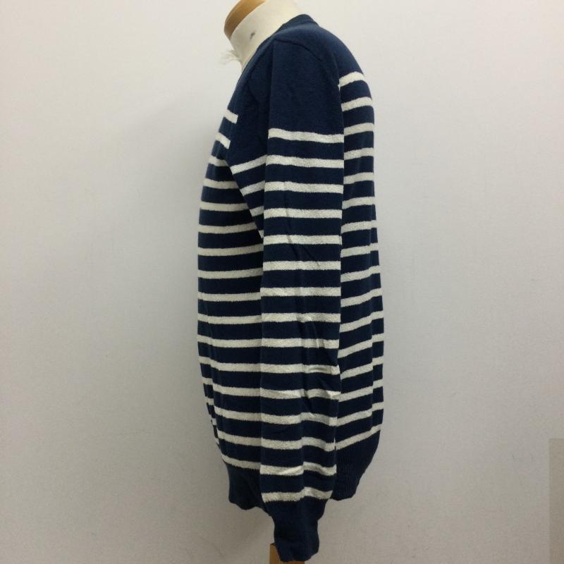 ティーエムティー TMT ニット、セーター 長袖 TMT BOUCLE BORDER KNIT TKN-S1604 サマーニット　クルーネック M ストライプ 白 / ホワイト / white X 青 / ブルー / blue メンズ USED 古着 中古 50131907