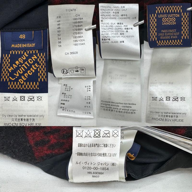 ルイヴィトン LOUIS VUITTON ジャケット、上着 ジャンパー、ブルゾン 24年製 1AFXGN RM242M BQV HRL83E ダミエ バーシティ ブルゾン スタジャン 48 黒 / ブラック / black X 赤 / レッド / red メンズ USED 古着 中古 50131966