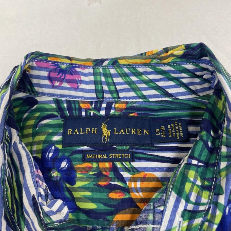 ラルフローレン RALPHLAUREN シャツ、ブラウス 半袖 キッズ ストライプ ボタニカル柄 半袖 シアサッカー ボタンダウン シャツ 子供服 サイズL 14-16 L ストライプ X 花柄 X 総柄 マルチカラー / マルチカラー / multicolor ボーイズ USED 古着 中古 50132016