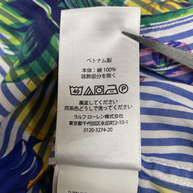ラルフローレン RALPHLAUREN シャツ、ブラウス 半袖 キッズ ストライプ ボタニカル柄 半袖 シアサッカー ボタンダウン シャツ 子供服 サイズL 14-16 L ストライプ X 花柄 X 総柄 マルチカラー / マルチカラー / multicolor ボーイズ USED 古着 中古 50132016