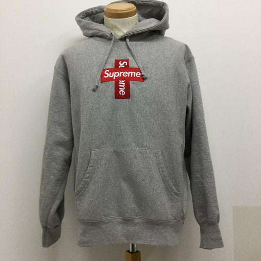 シュプリーム Supreme パーカー 長袖 Supreme Box Hooded シュプリーム　クロスボックスロゴ　パーカー M ロゴ、文字 灰 / グレー / gray メンズ USED 古着 中古 50132023